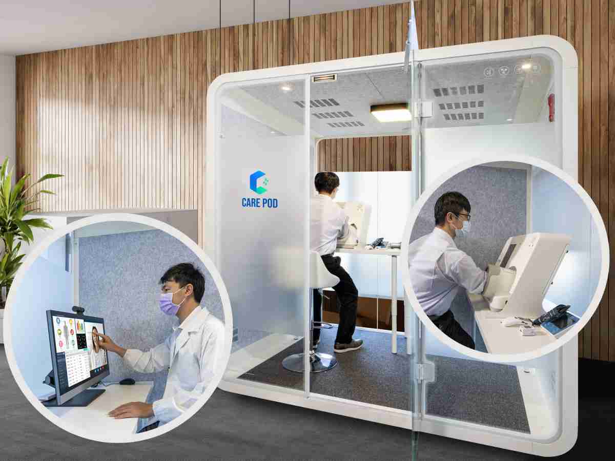 达擎于医疗科技展中展出＂远距诊疗舱＂，，，以因应医疗数字化及社会高龄化趋势下、、复诊及慢性病患等族群对于远距看诊需求逐渐升高所推出的创新整合方案。。多功能合一、、、高隐私性的远距诊疗舱可根据病患端与医师端的不同需求，，提供弹性化及客制化功能，，，节省医生和病患的精力及时间