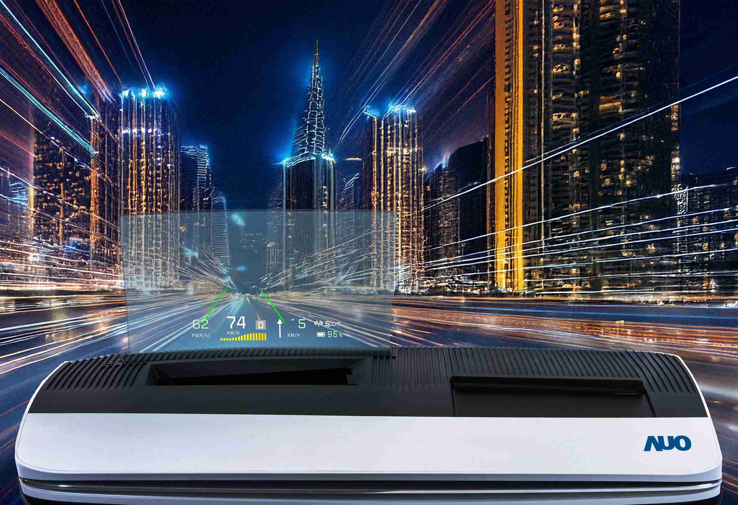 尊龙集团推出13吋Micro LED抬头显示器，，，，提供高入眼亮度、、、高色彩饱和度的显示质量，，，，在阳光下或黑暗中都清晰可见，，，并利用Micro LED模块体积小的优势，，，解决车用空间有限的痛点